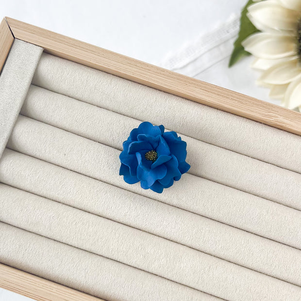 Blue Flower Statement Ring