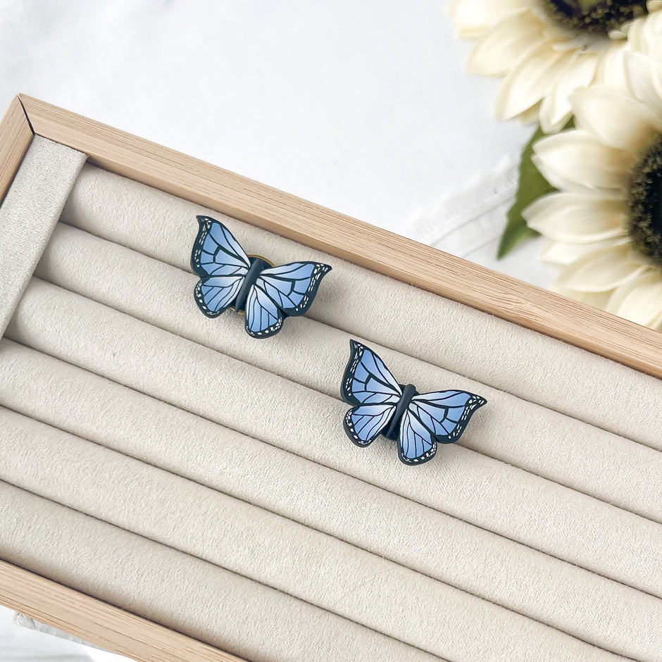 Blue Monarch Butterfly Ring
