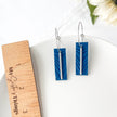 Modern Midnight Blue Earrings | Handmade Polymer Clay Jewelry | Geometric Earrings, Clip-On Option
