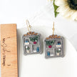 Handcrafted Vintage Bookshelf Hoops | Unique Handmade Statement Earrings | Trendy Boho Chic Artisan Jewelry | Clip-On Earring Option