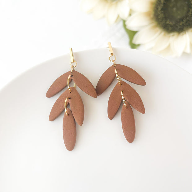 Handmade Chic Dangle Earrings | Lightweight Statement Clay Jewelry | Boho Clip-On Earrings