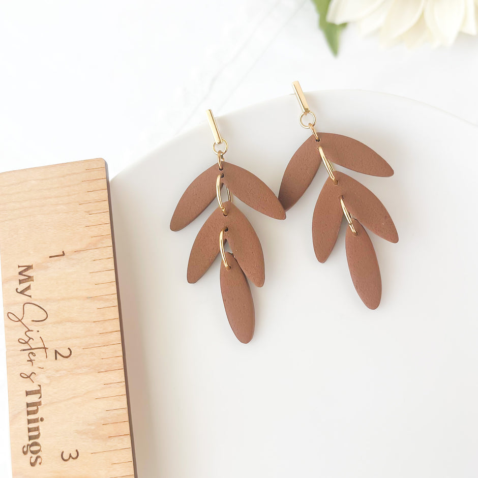 Handmade Chic Dangle Earrings | Lightweight Statement Clay Jewelry | Boho Clip-On Earrings