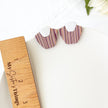 Striped Stud Earrings | Lightweight Polymer Clay Jewelry