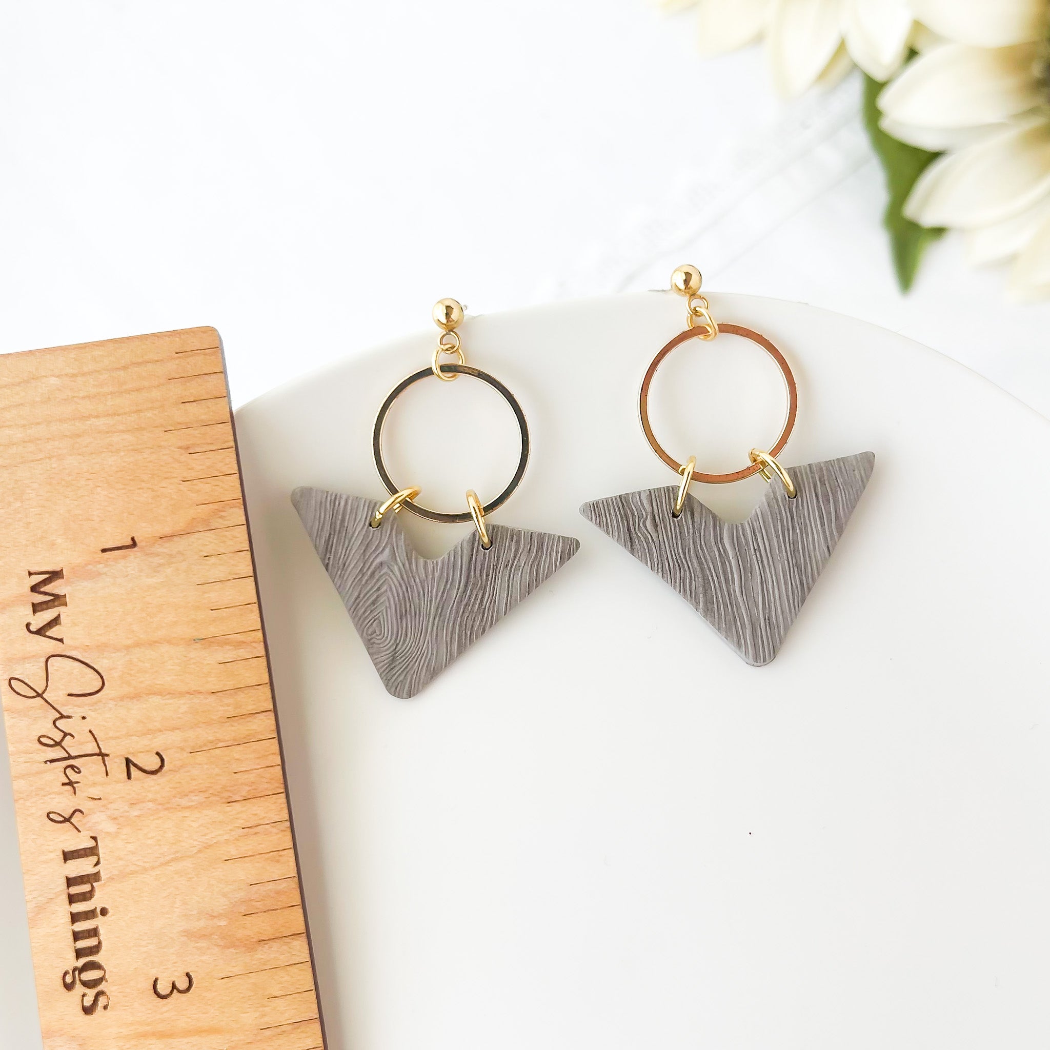 Handmade Dangle Earrings | Lightweight Statement Clay Jewelry | Boho Chic Clip-On Earrings