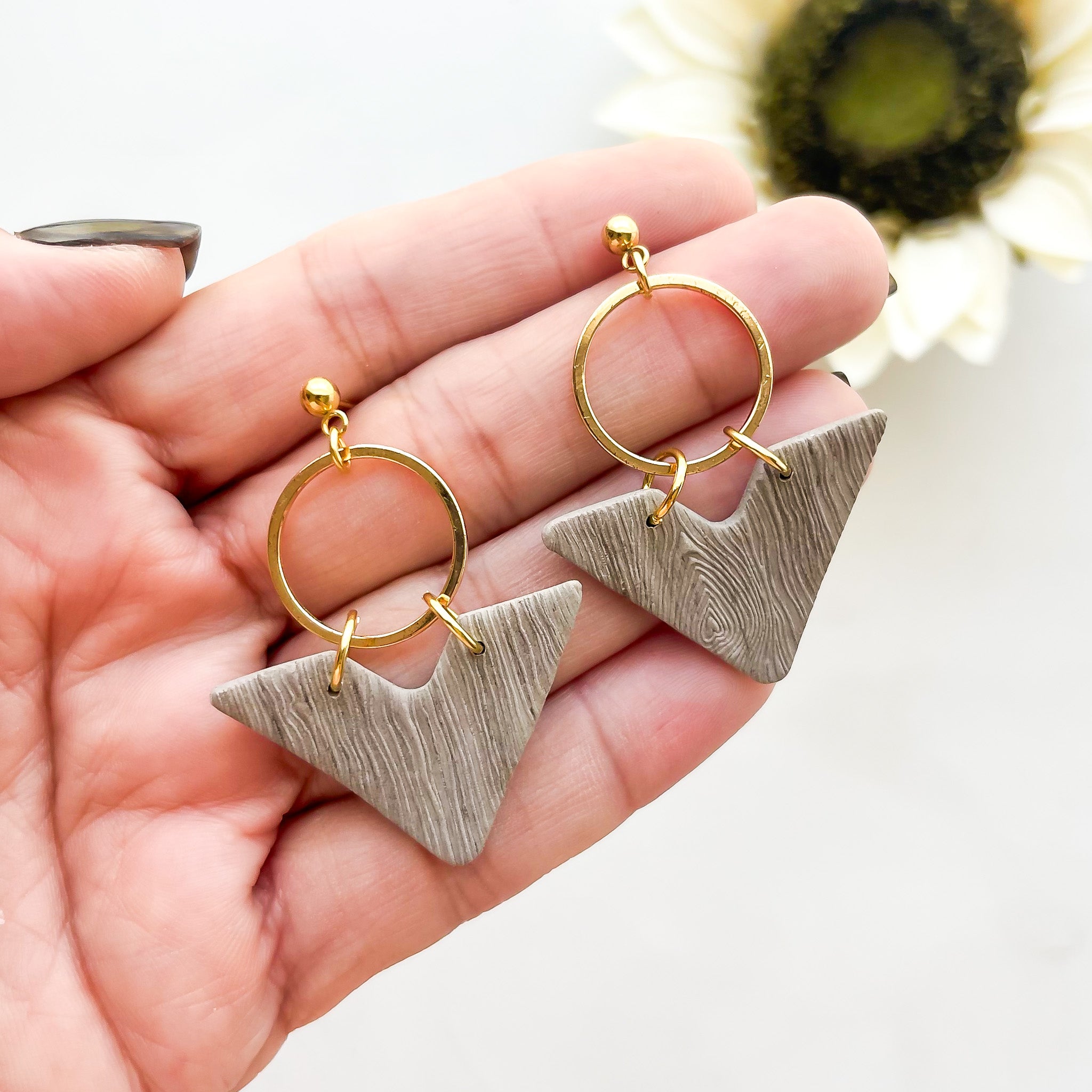 Handmade Dangle Earrings | Lightweight Statement Clay Jewelry | Boho Chic Clip-On Earrings