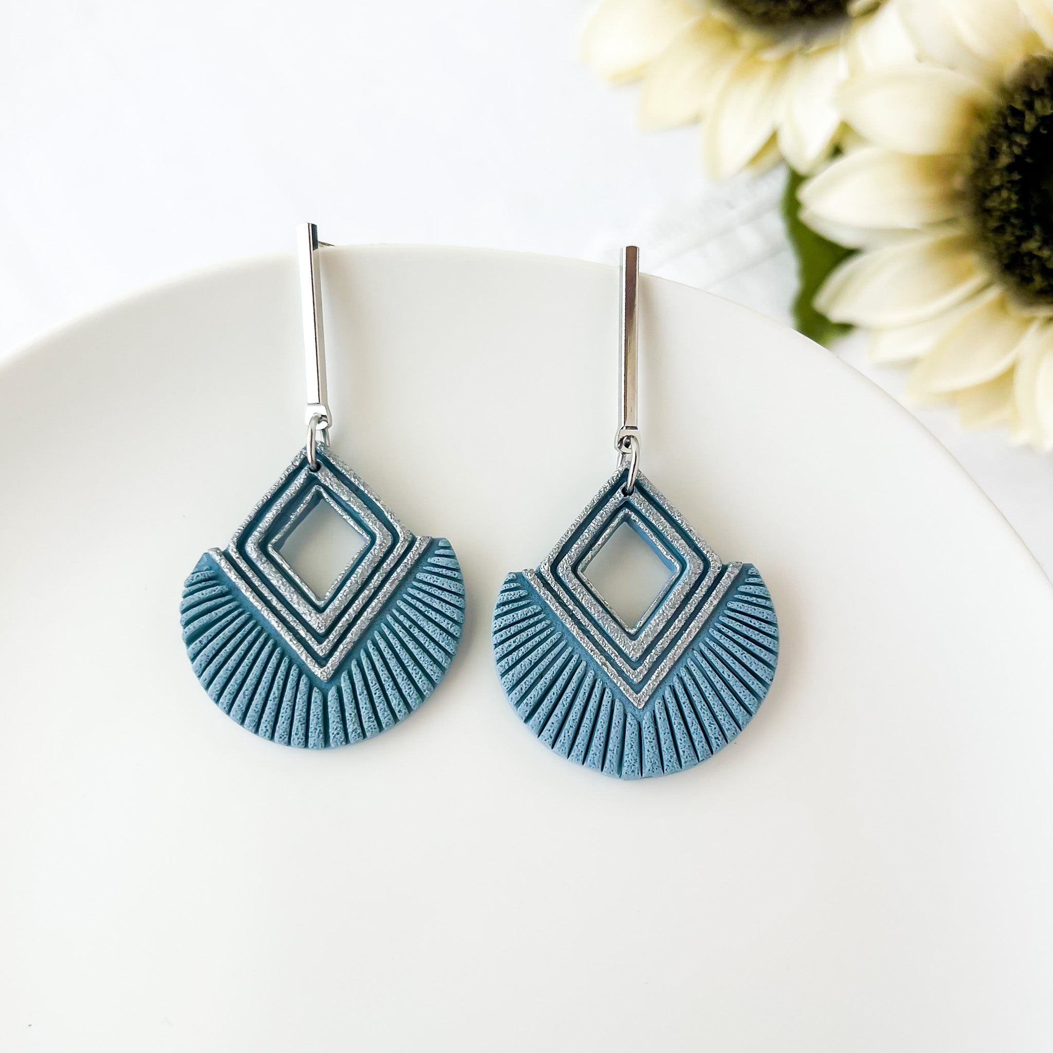 Leia | Handmade Dangle Earrings | Lightweight Elegant Statement Jewelry | Chic Clip-On Earrings