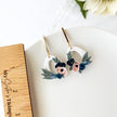 Dainty Flower Dangle Earrings | Lightweight Polymer Clay Statement Jewelry | Boho Chic Clip-On Earrings Option