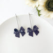 Purple Bow Dangle Earrings | Cute Polymer Clay Jewelry | Hypoallergenic Bow Earrings For Women