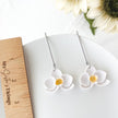 Tropical Orchid Flower Earrings | Lightweight Polymer Clay Statement Jewelry | Boho Chic Clip-On Earrings Option