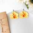 Tropical Orchid Flower Earrings | Lightweight Polymer Clay Statement Jewelry | Boho Chic Clip-On Earrings Option