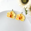 Tropical Orchid Flower Earrings | Lightweight Polymer Clay Statement Jewelry | Boho Chic Clip-On Earrings Option