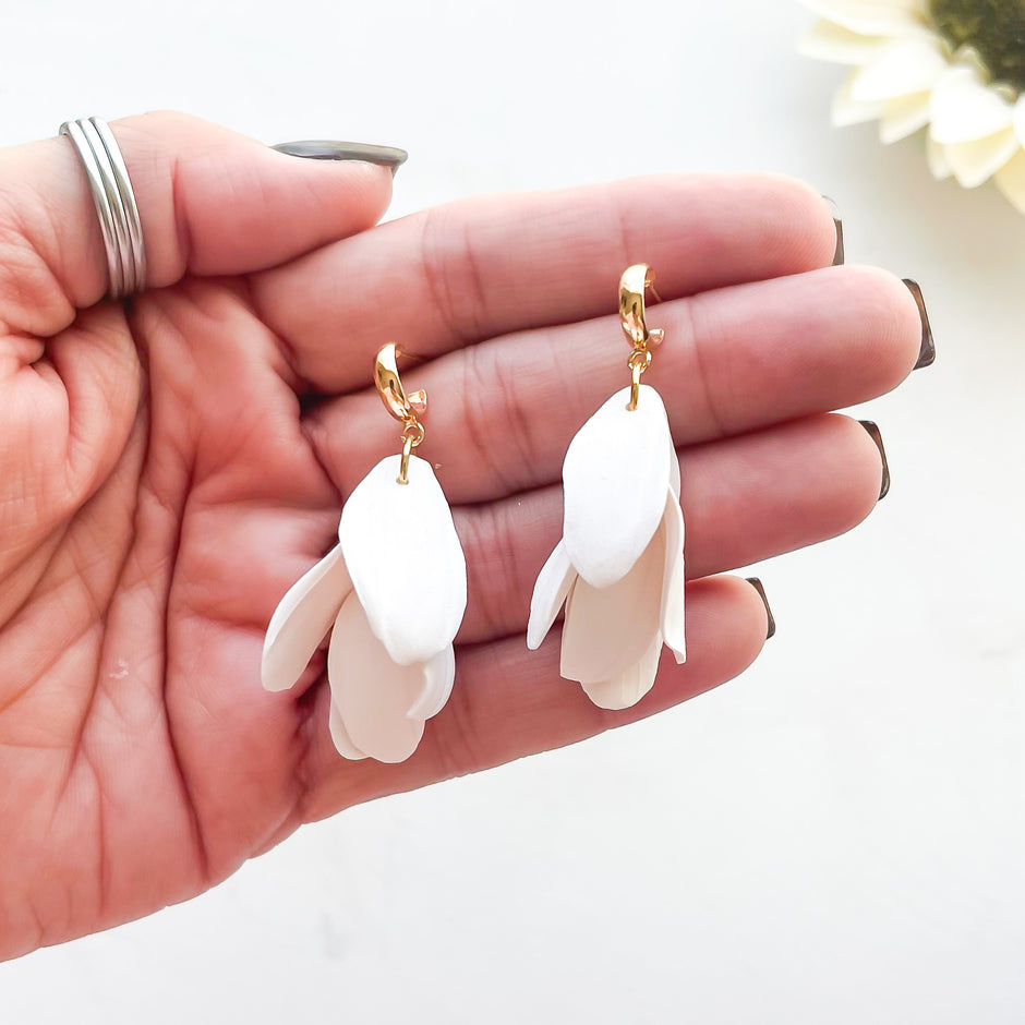 Piper Dangle Earrings | Lightweight Statement Clay Jewelry | Boho Chic Clip-On Earrings