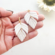 Carmen, Leaf Dangle Earrings | Lightweight Polymer Clay Jewelry | Boho Chic Clip-On Earrings Option
