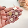 Millie | Floral Handmade Statement Earrings | Unique Polymer Clay Dangle Jewelry | Chic Clip-On Earrings