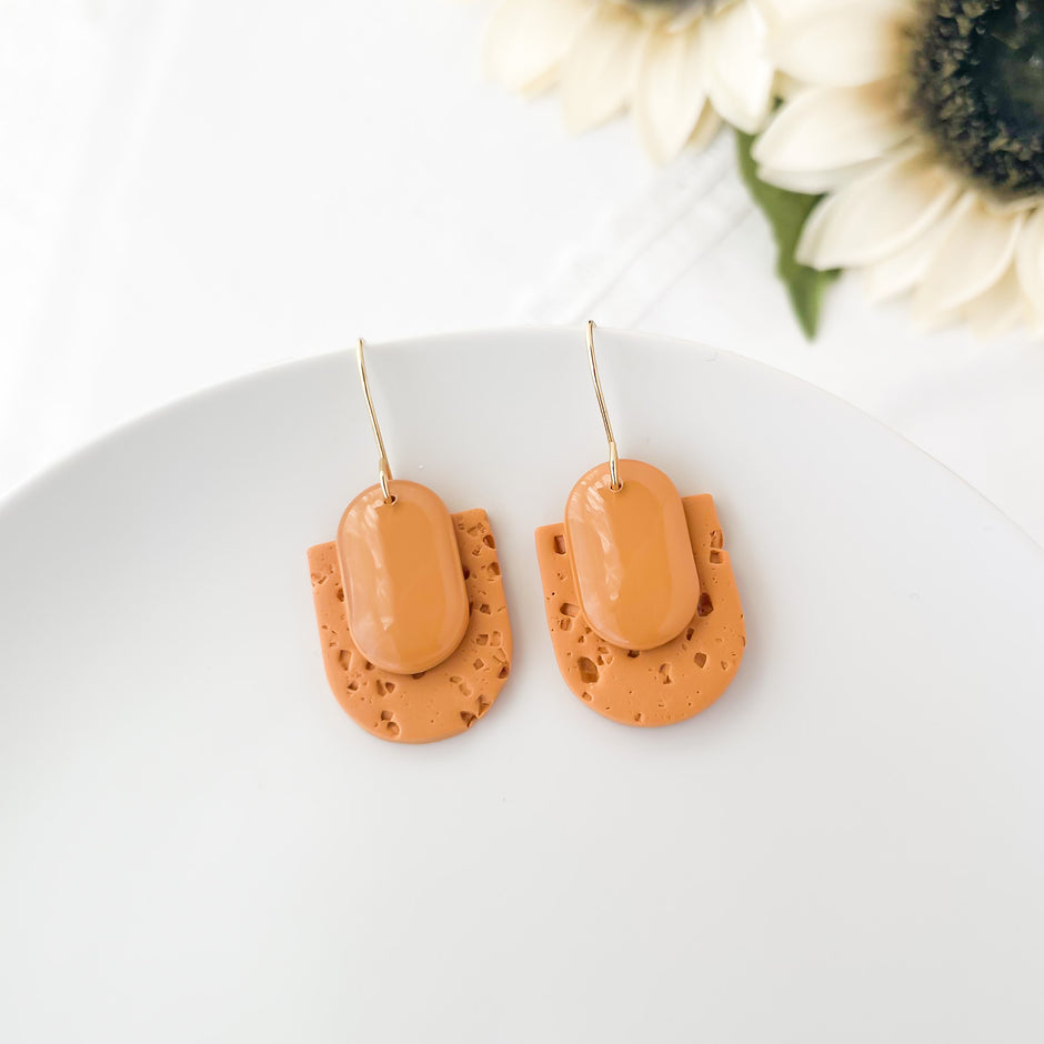 Modern Salty Dangle Earrings | Lightweight Polymer Clay Jewelry | Hypoallergenic Surgical Steel | Clip-On Option