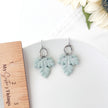 Harper | Silver Leafy Dangle Earrings | Lightweight Statement Clay Jewelry | Boho Chic Clip-On Earrings