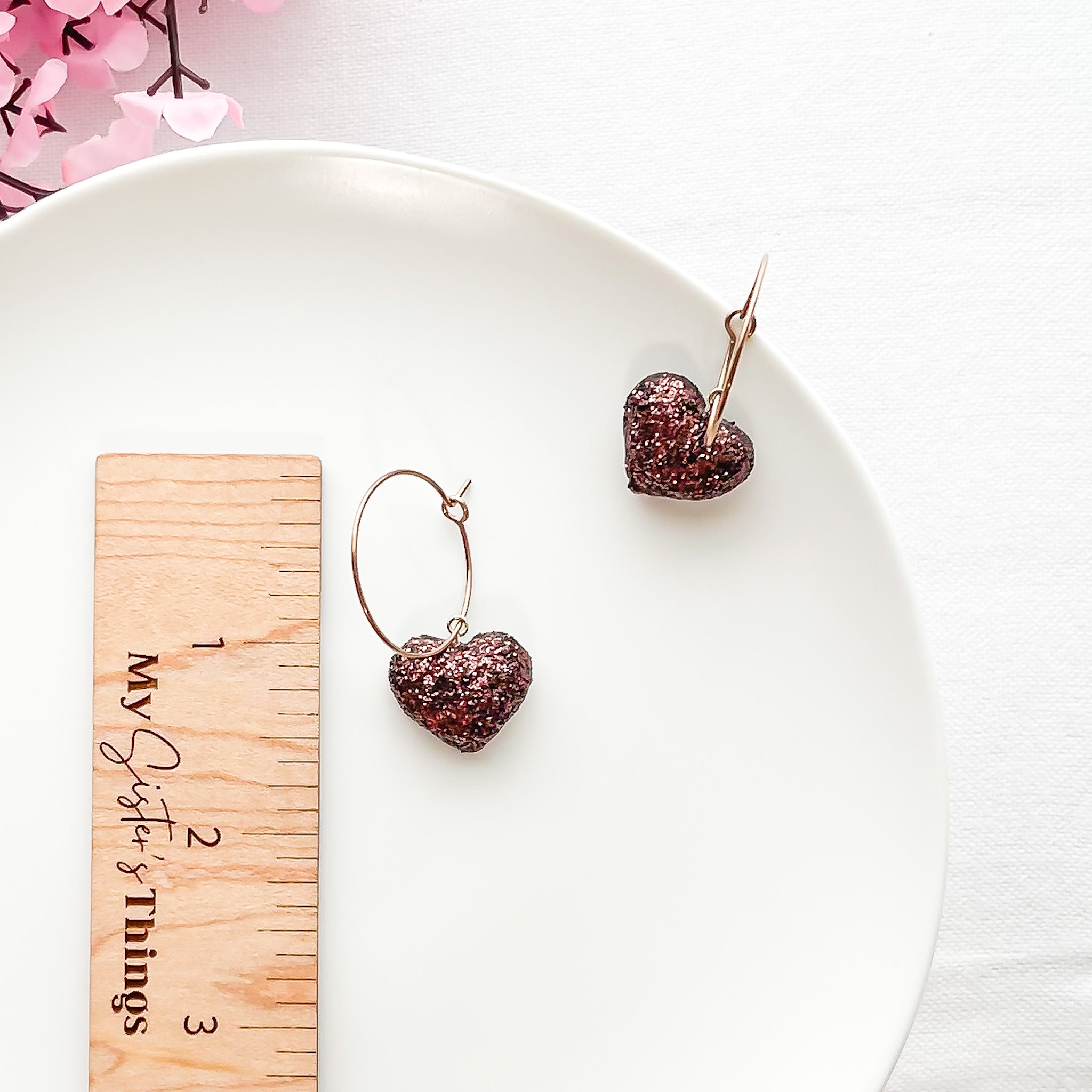 Rose Gold Edgy Handmade Puffy Heart Earrings | Statement Jewelry in Hoop or Ball Post | Artisan-Made Boho Chic Accessories