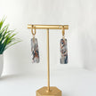 Marbled Dangles Huggie Earrings | Lightweight Polymer Clay Jewelry| Surgical Steel Hypoallergenic | Clip-On Option