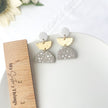 Taupe Neutral Dangle Earrings| Unique Handmade Statement Jewelry | Boho Chic Artisan Clip