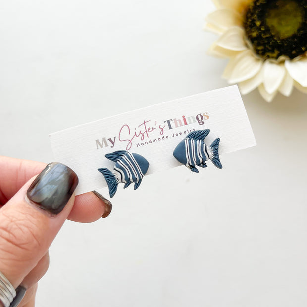 Tropical Fish Stud Polymer Clay Earrings