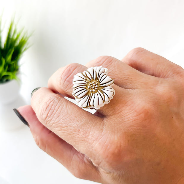 Modern Abstract Flower Ring