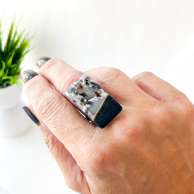 Marbled Statement Ring