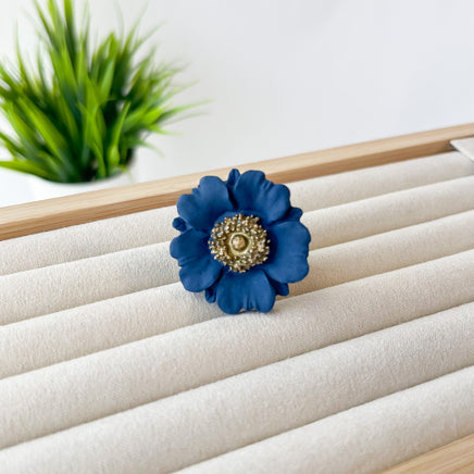 Poppy Floral Ring (Adjustable)