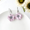 Pink Large Flower Statement Earrings | Lightweight Polymer Clay | Clip-On Earrings Option