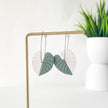 Philodendron Leaf Earrings | Handmade Polymer Clay Jewelry | Dangle Clip-On Earrings Option