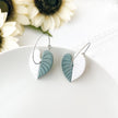 Philodendron Leaf Earrings | Handmade Polymer Clay Jewelry | Dangle Clip-On Earrings Option