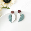 Philodendron Leaf Earrings | Handmade Polymer Clay Jewelry