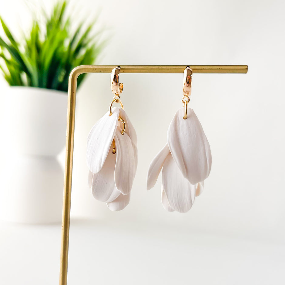 Piper Dangle Earrings | Lightweight Statement Clay Jewelry | Boho Chic Clip-On Earrings