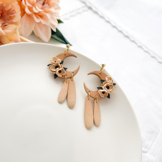 Edgy Eclipse Statement Earrings | Handmade Polymer Clay & Surgical Steel | Boho Chic & Bold Jewelry Design