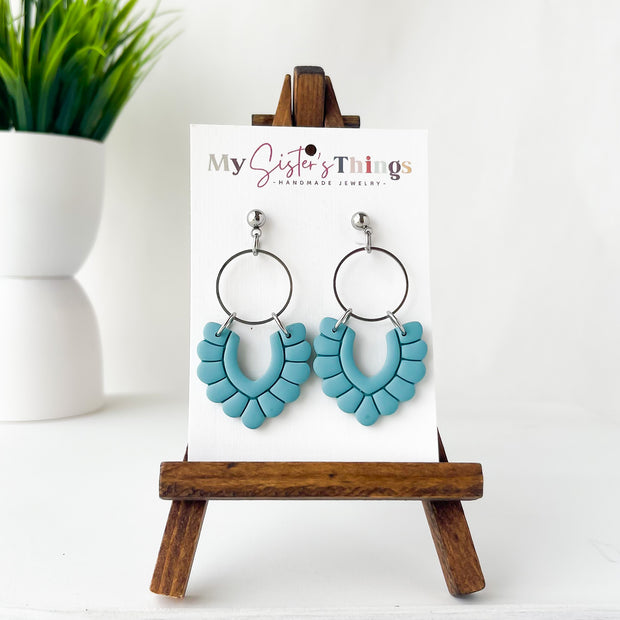 Peach Dangle Earrings | Lightweight Statement Clay Jewelry | Boho Chic Clip-On Earrings