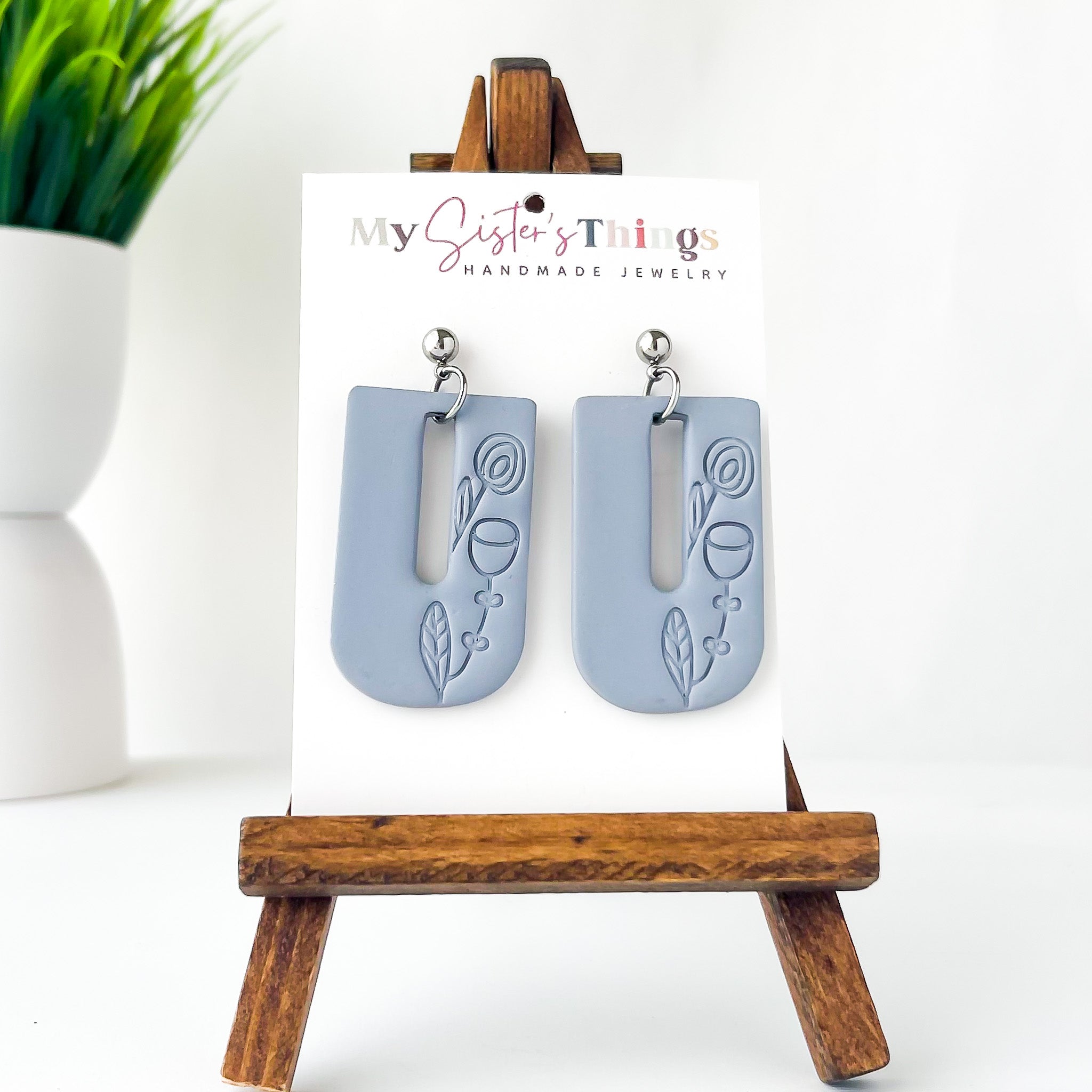Lavender Fields Dangle Earrings | Handmade Polymer Clay Jewelry | Lightweight Earrings