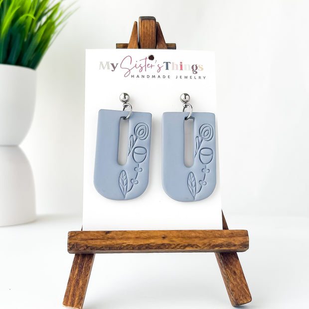 Lavender Fields Dangle Earrings | Handmade Polymer Clay Jewelry | Lightweight Earrings