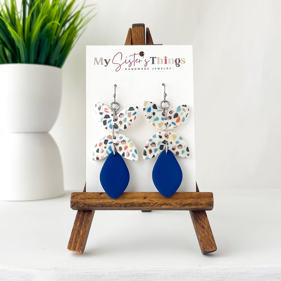 Terrazzo Dangle Earrings | Lightweight Polymer Clay Jewelry | Hypoallergenic Earrings