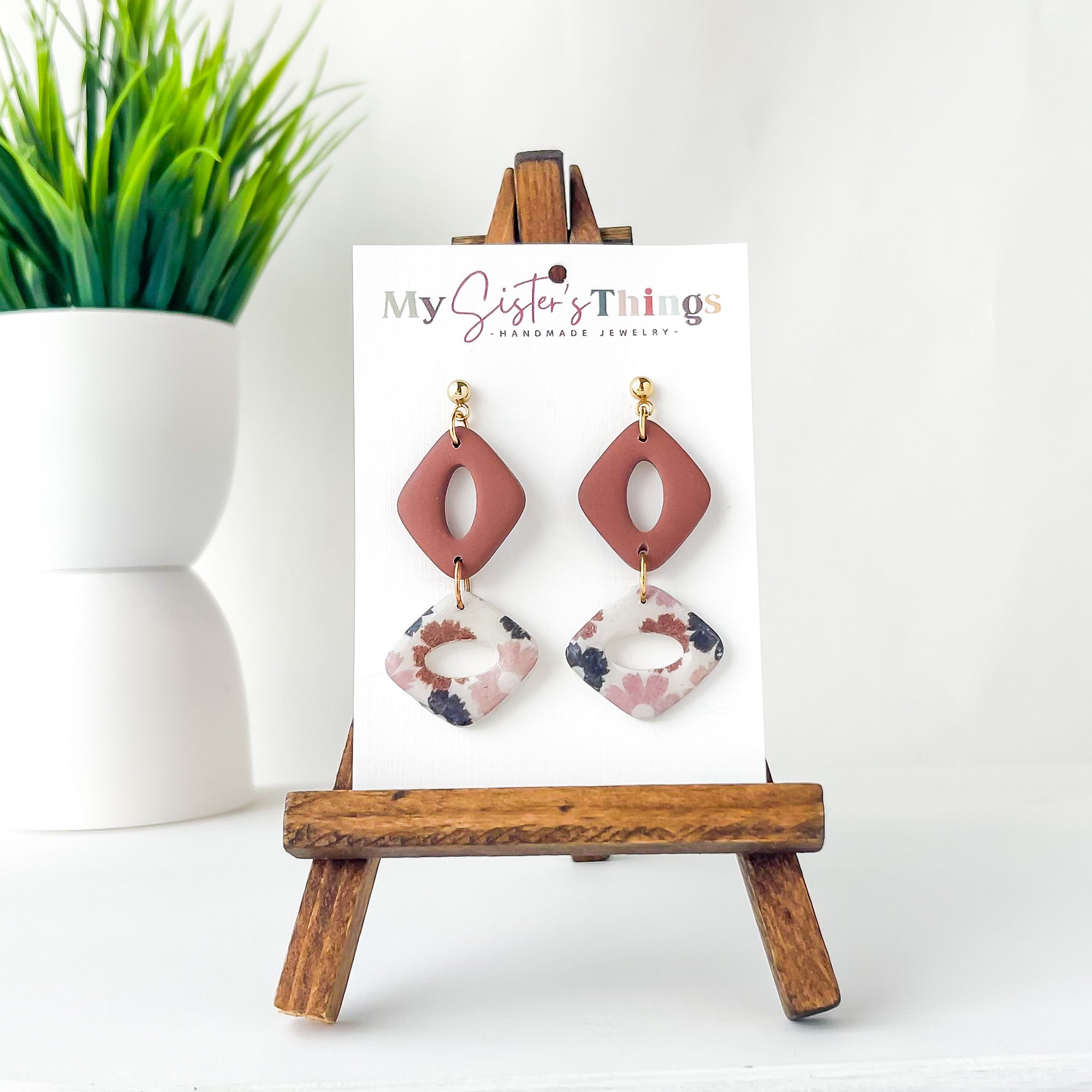 Hypoallergenic Polymer Clay Earrings | Lightweight Jewelry For Women | Boho Chic Dangle Earrings