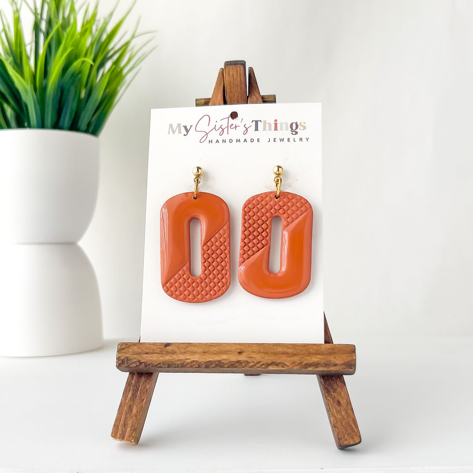 Oval Dangle Earrings | Lightweight Clay Jewelry | Hypoallergenic Earrings For Sensitive Ears