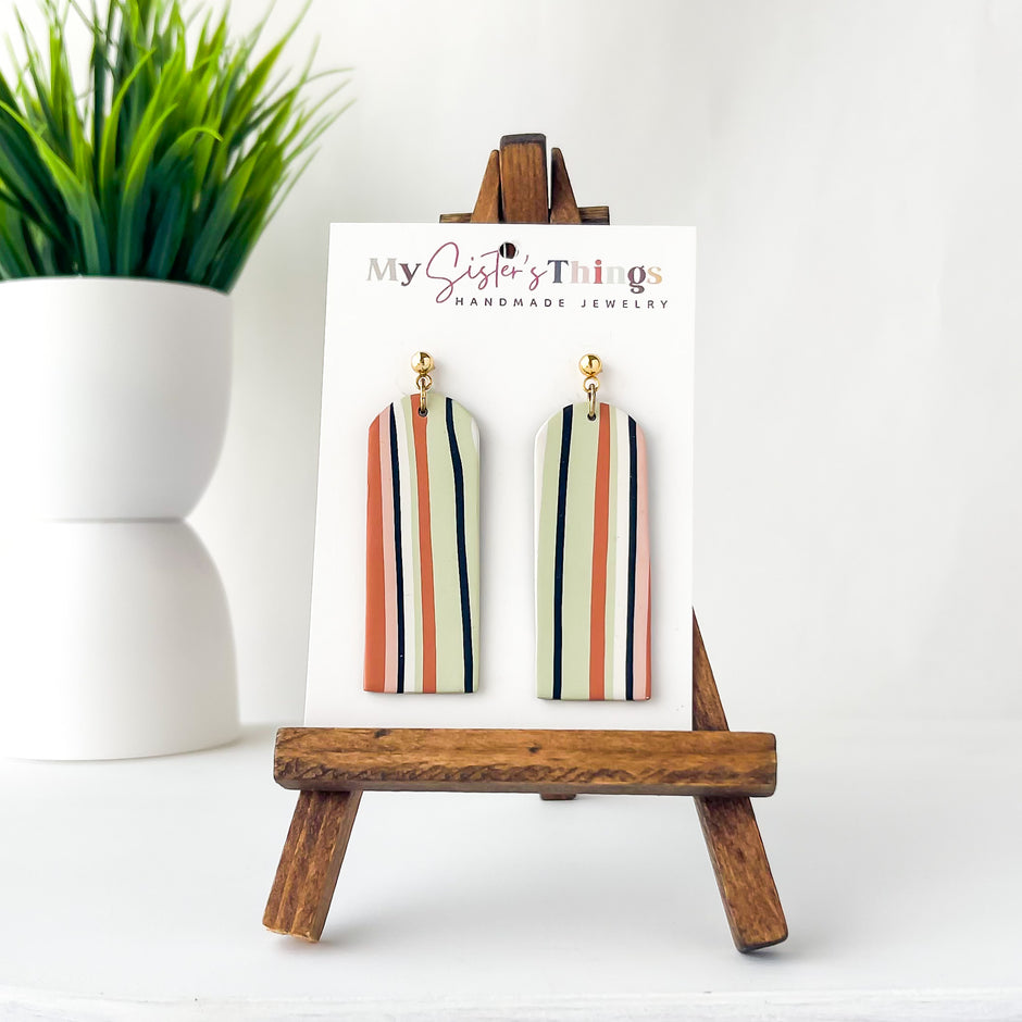 Serape Arches Handmade Statement Earrings | Colorful Boho Earrings | Hypoallergenic Polymer Clay Jewelry