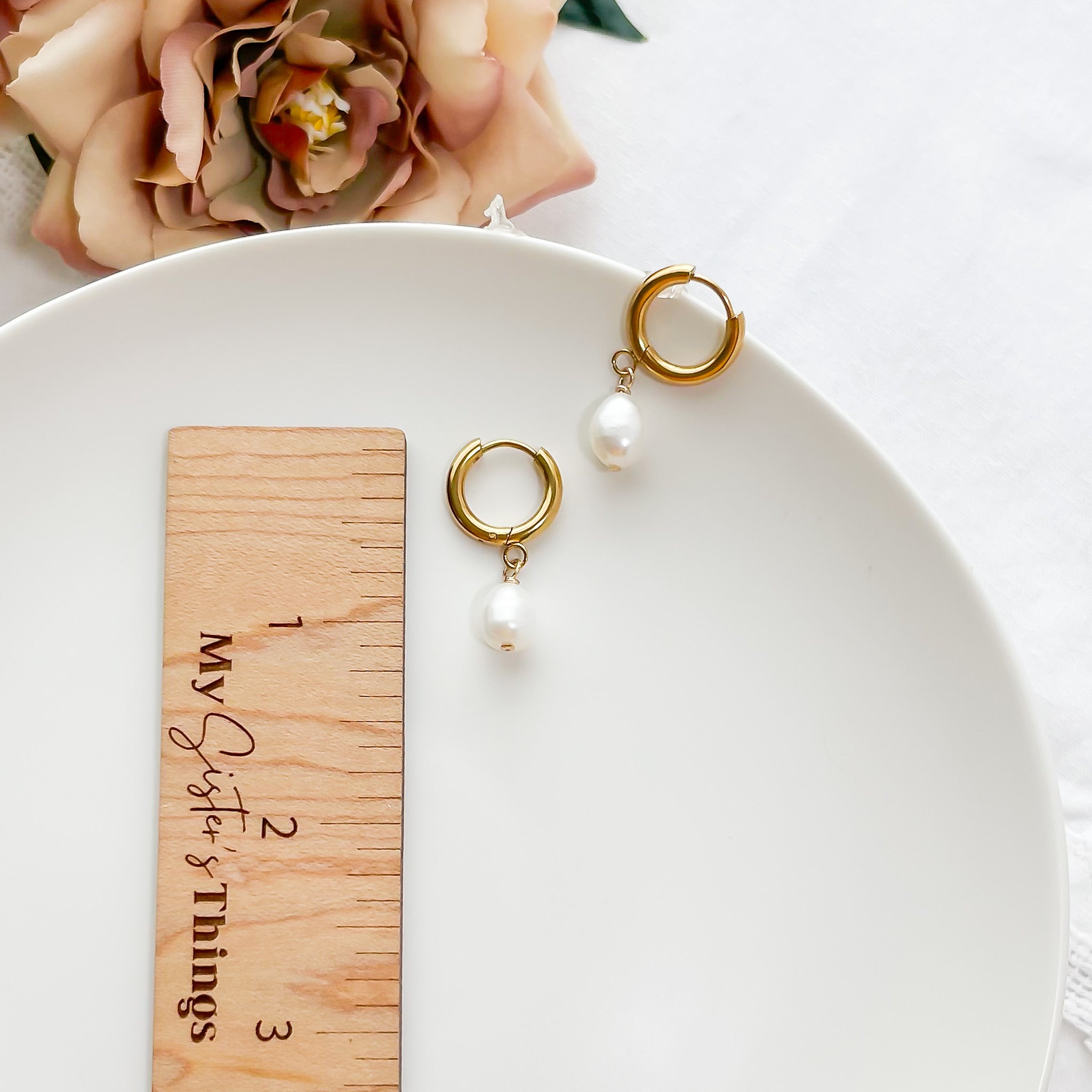 Huggie Pearls Dangle Earrings | Fresh Water Pearl Earrings | Dainty Earrings With Clip-On Option