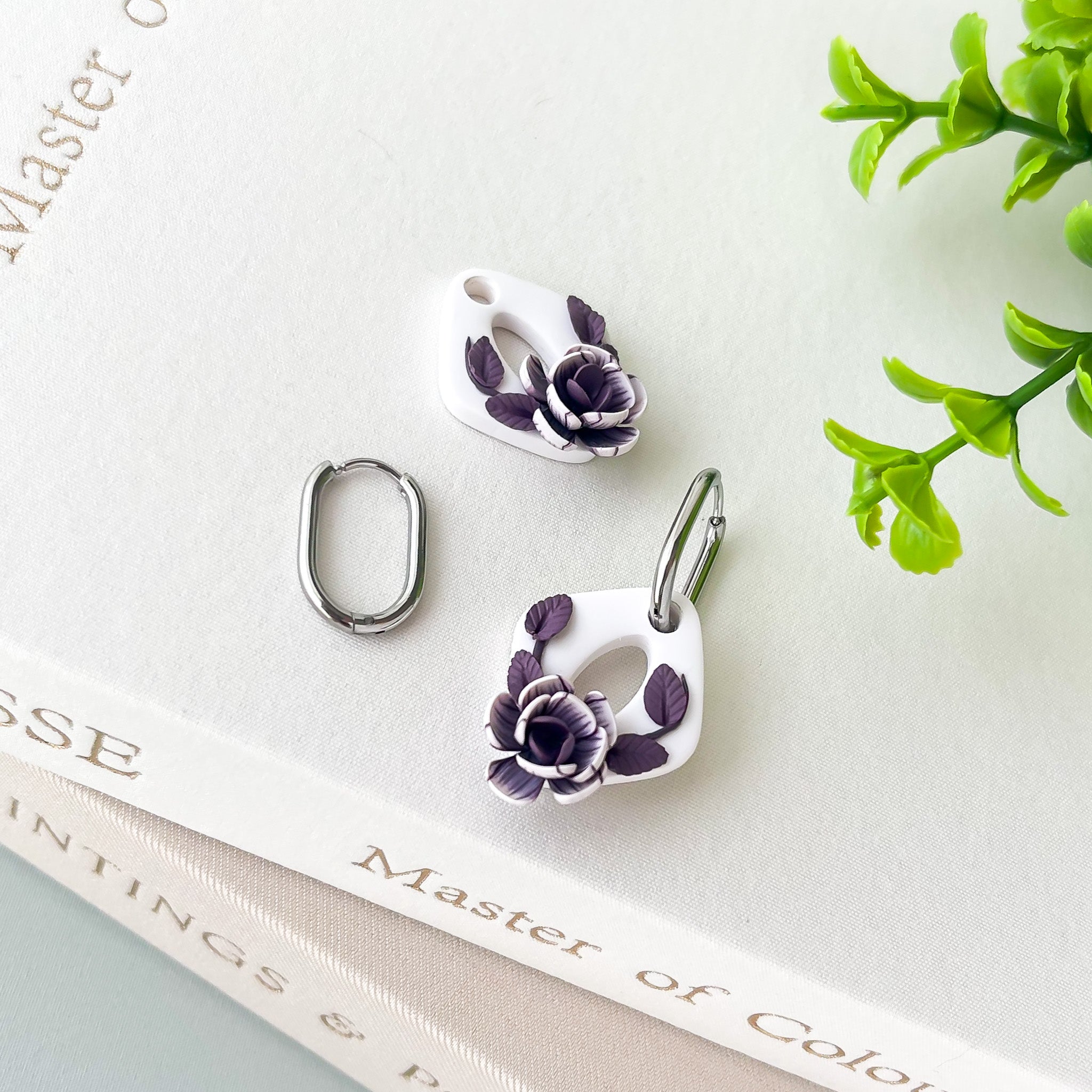 Dainty Flower Earrings | Lightweight Polymer Clay Jewelry | Floral Clip-On Earrings Option