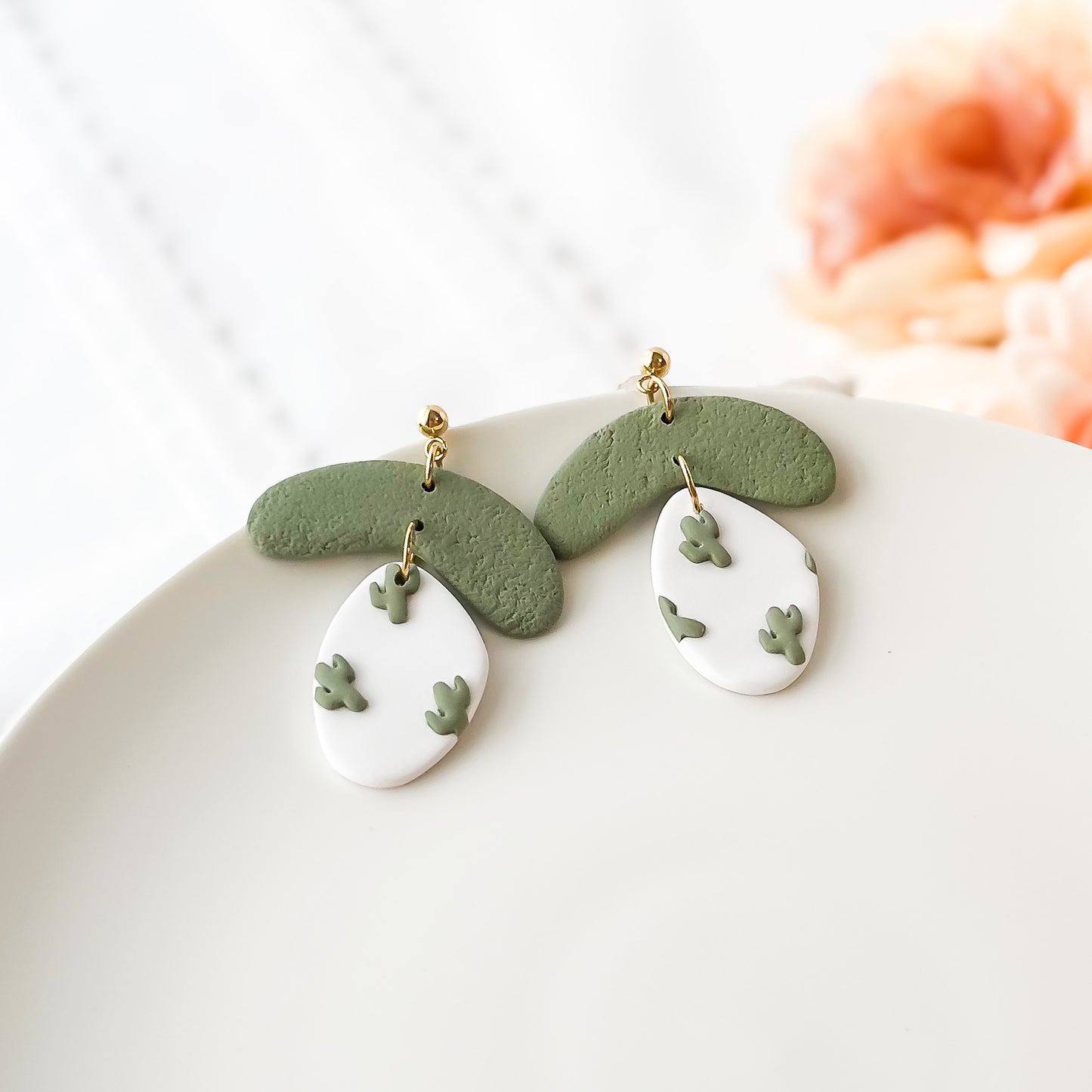 Edgy Handmade Cactus Pebbles Earrings – Unique Boho Chic Statement Jewelry in Limited Edition Design