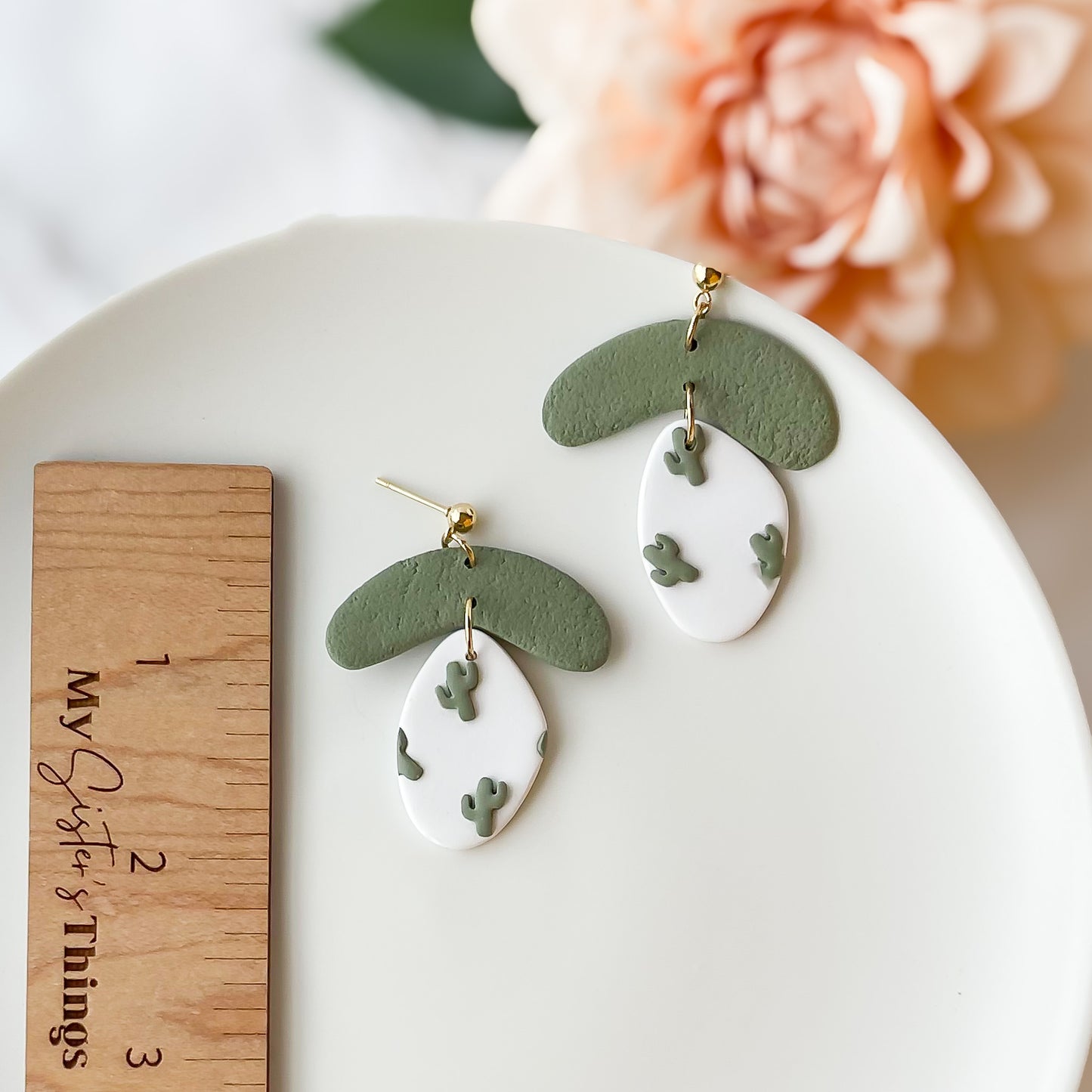 Edgy Handmade Cactus Pebbles Earrings – Unique Boho Chic Statement Jewelry in Limited Edition Design