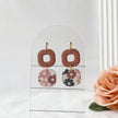 Edgy Handmade Metal Earrings - Unique Neutral Squares & Flowers, Artisan-Made Statement Jewelry
