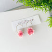 Pink Ombre Flower Hoop Earrings | Lightweight Polymer Clay Jewelry | Boho Chic Clip-On Earrings (Copy)