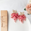 Pink Ombre Floral Earrings, Polymer Clay Earrings, Lightweight Statement Jewelry