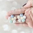 Pastel Daisy Hoop Earrings, Handmade Polymer Clay Floral Jewelry, Lightweight Boho Earrings, Hypoallergenic, Clip-On Option