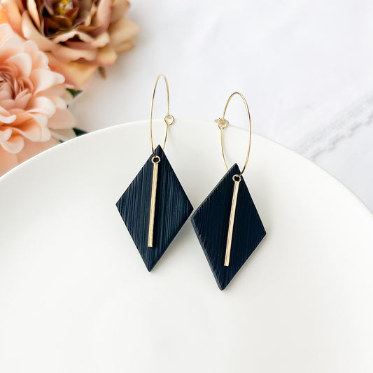 Diamond Black Hoop