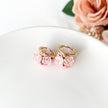 Floral Macaron Polymer Clay Earrings – Handmade Lightweight Whimsical Earrings – Hypoallergenic Surgical Steel or Clip-On Option